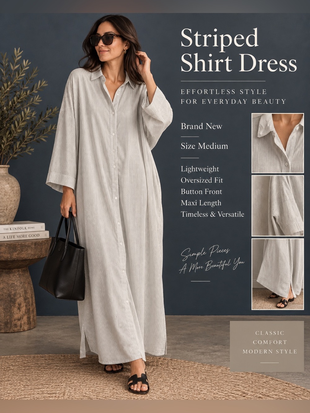 NEW $35 firm  light maxi button down dress never had tags attached